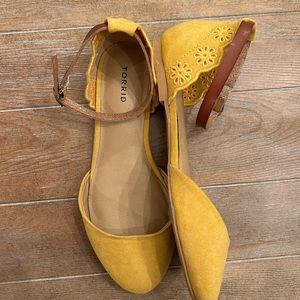Torrid Wide-fit Yellow Flats with Ankle Strap